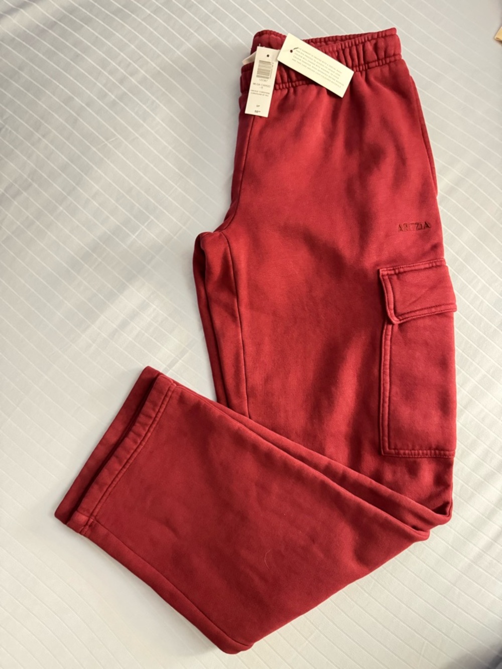 Aritzia Mega Cargo Sweatpants in Cordovan Red